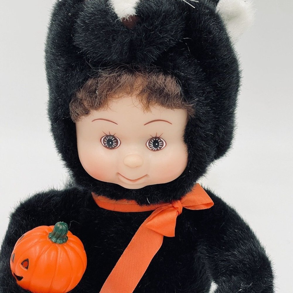 Vintage Animated Halloween Kid In Skunk Costume Motionettes Works Motion-ette - Picture 2 of 10